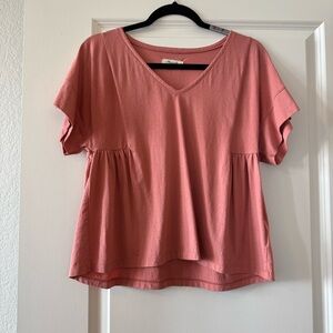 Madewell V-Neck Blouse in Dusty Rose